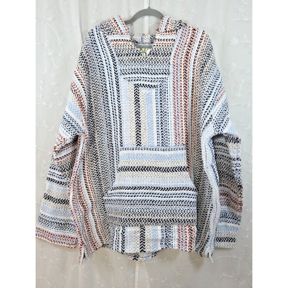 Baja Joe Multi Color Baja Pullover Poncho XXXL Heavy